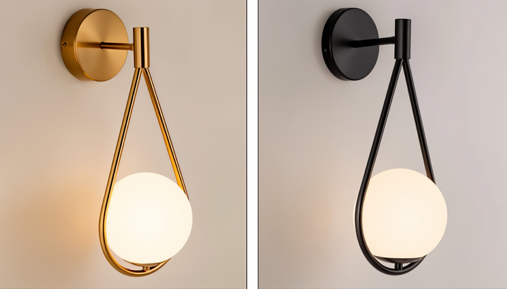 Modern ArtLoop vägglampa, mässing. Stilren droppdesign för att förhöja ditt hem.