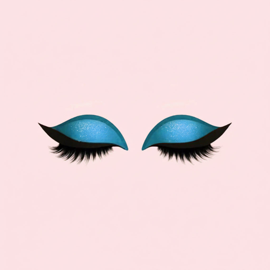 Smidiga lösögonfransar med tillhörande eyeliner och ögonskugga