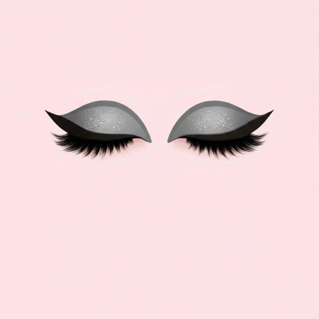 Komplett set med ögonmakeup, eyeliner och lösögonfransar