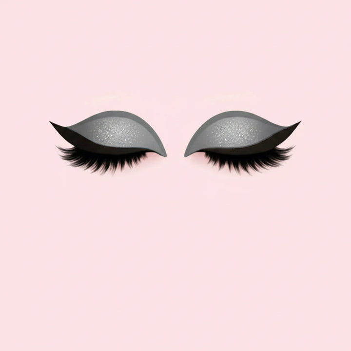 Komplett set med ögonmakeup, eyeliner och lösögonfransar
