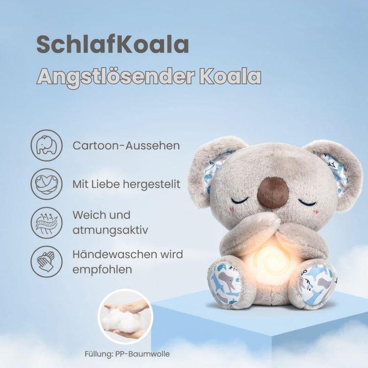 Mjuk och barnvänlig andande koala med lugnande funktioner