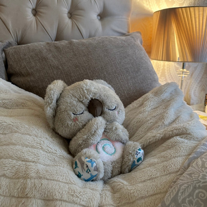 Detaljbild på koala kramdjur i mjukt material för mysiga stunder och vila