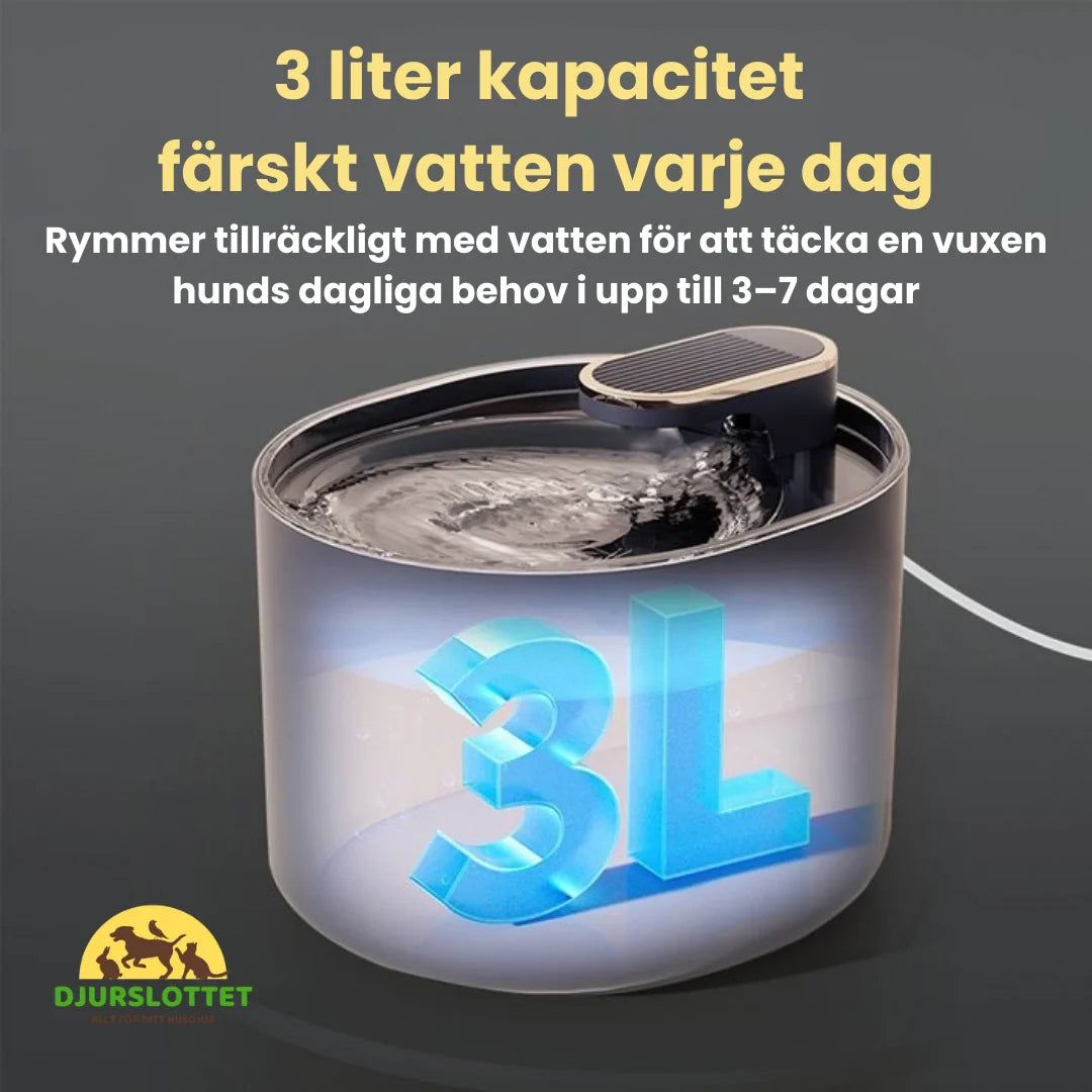 Modern automatisk vattenfontän med USB-anslutning. 3L kapacitet för hund och katt.