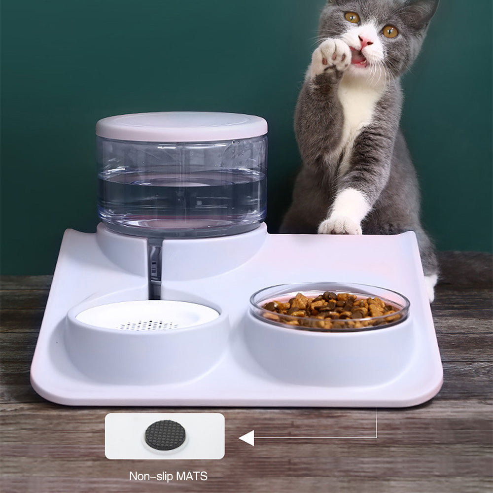 Automatisk kattmatare och vattenautomat. Smidig foderautomat för katt med konstant tillgång till mat & vatten.
