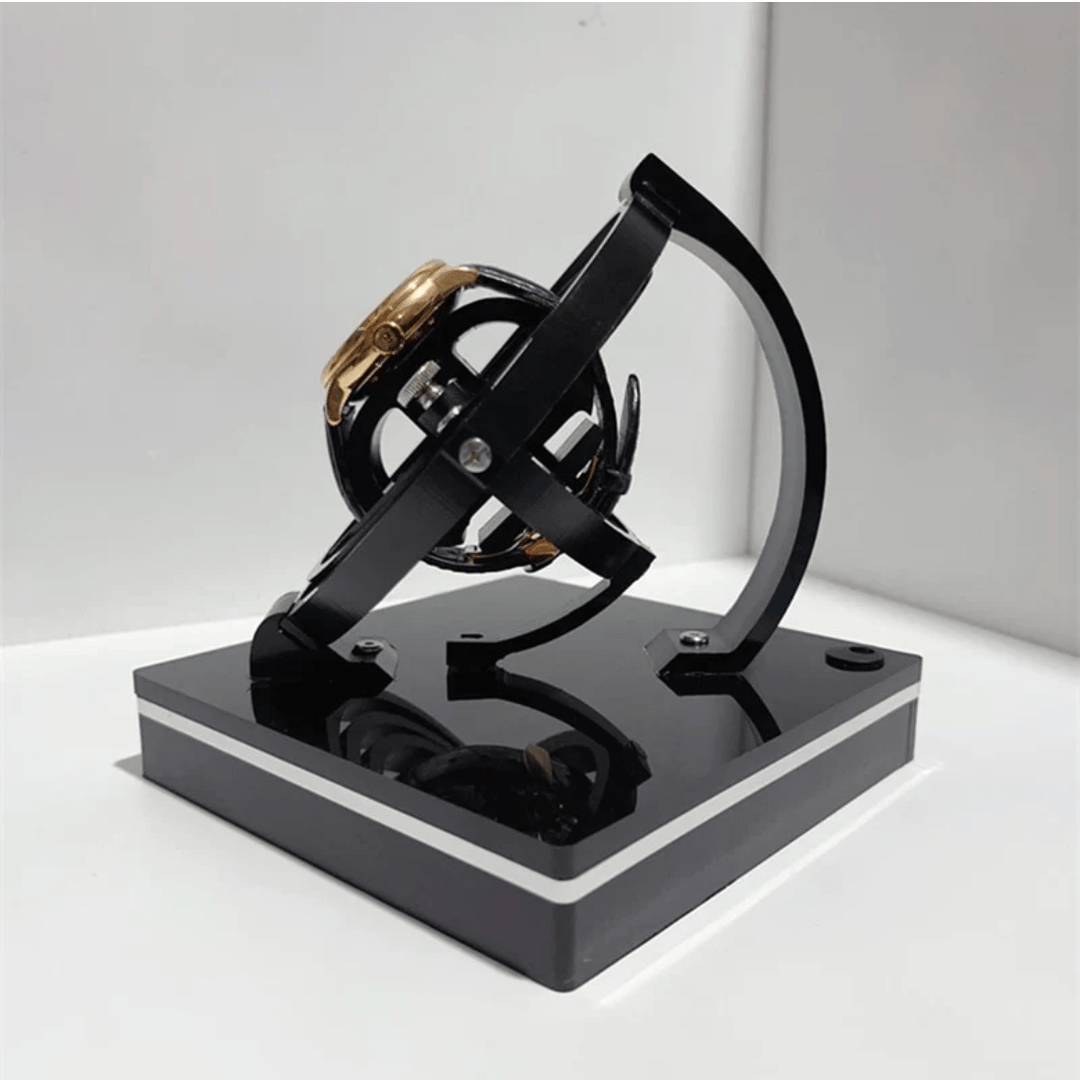 Elegant klockbox med automatisk uppdragare för mekaniska klockor. Perfekt lyxig förvaring & display.