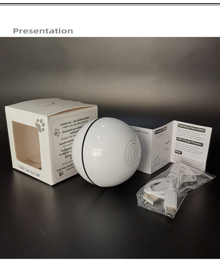 Rullande interaktiv LED-boll för katter. Ger husdjur rolig stimulans och håller katten sysselsatt.