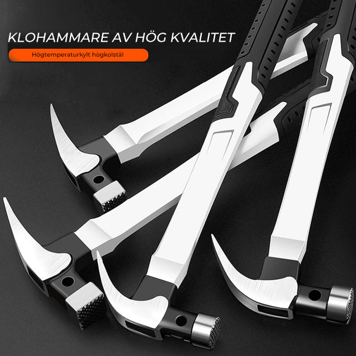 "Automatisk magnetisk hammare för träbearbetning med ergonomiskt antisliphandtag i högkolstål, mäter 40 cm i längd."