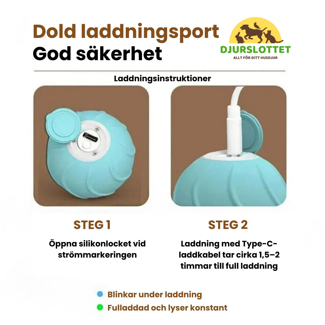 Hoppande kattleksak boll som rullar, perfekt för kattungar; interaktiv lek & stimulans.
