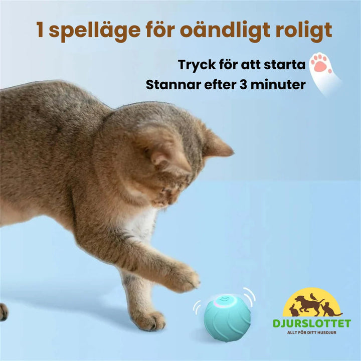 Stimulerande automatisk kattleksak boll som rullar & hoppar, främjar kattens lek & välmående.