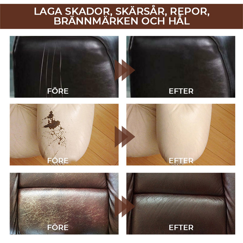 "Avancerad Läderreparationsgel för färgkorrigering av läder och vinyl, enkel applikation, mot repor och sprickor"