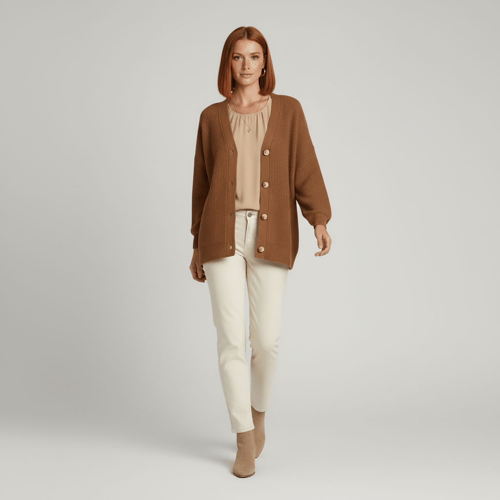 Bekväm damkofta med knappar, perfekt för en avslappnad men ändå elegant look varje dag.