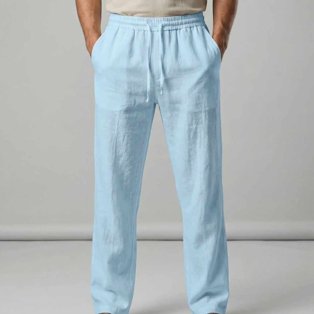 Luke-modellen: avslappnade smart casual herrbyxor. Perfekta vardagsbyxor med modern komfort.