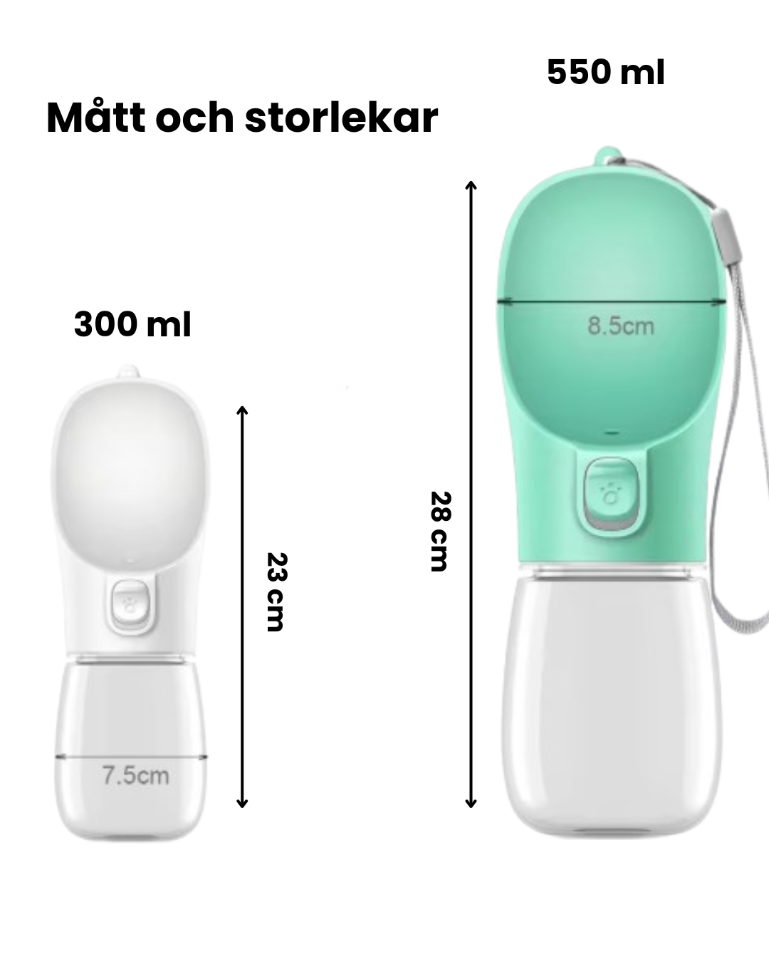 Innovativ 2-i-1 vattenflaska och skål för husdjur, säkerställer smidig hydrering för hundar och katter.