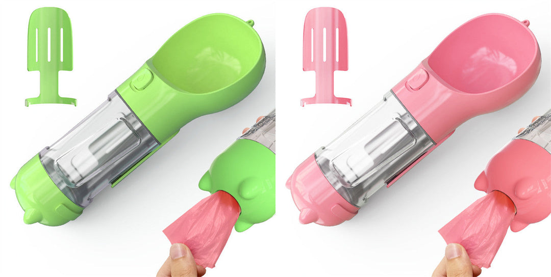 Din hunds bästa vän: bärbar vattenflaska, matskål & påshållare för alla aktiviteter.