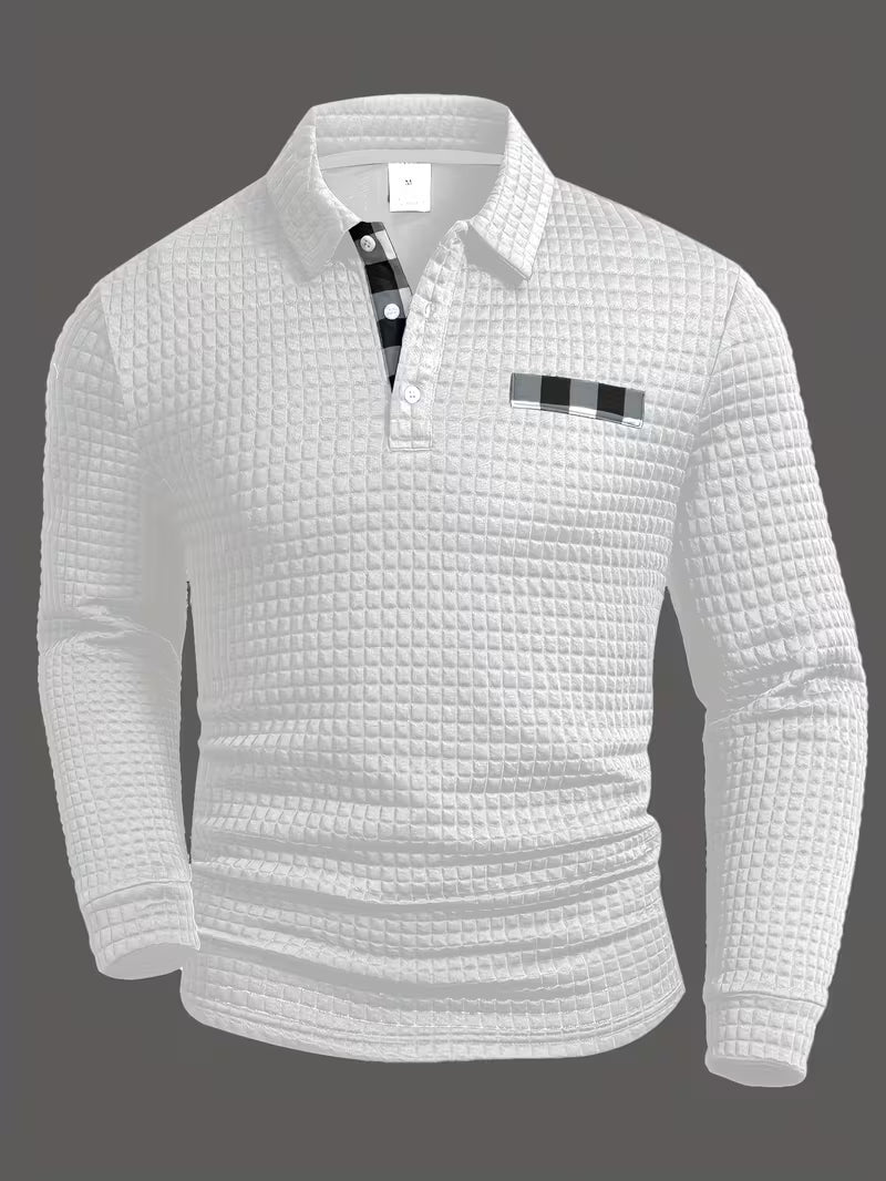 Rutmönstrad herrskjorta i långärmad modell för en smart casual vardagsstil