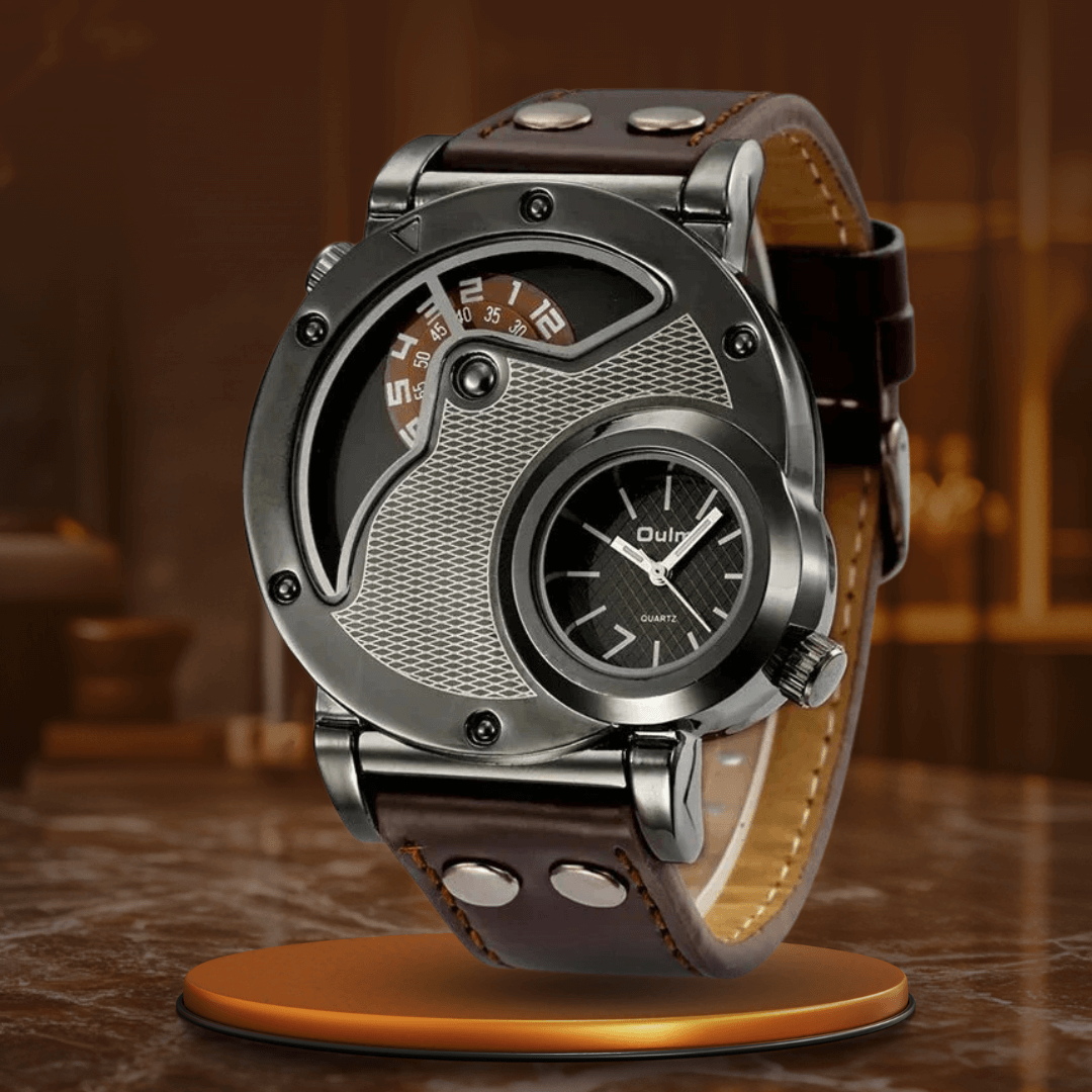 Elegant Dual Time Quartz Klocka