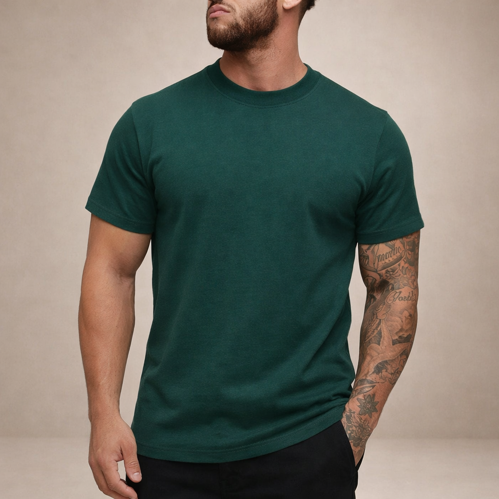 Modern slim fit t-shirt för herre från sidan