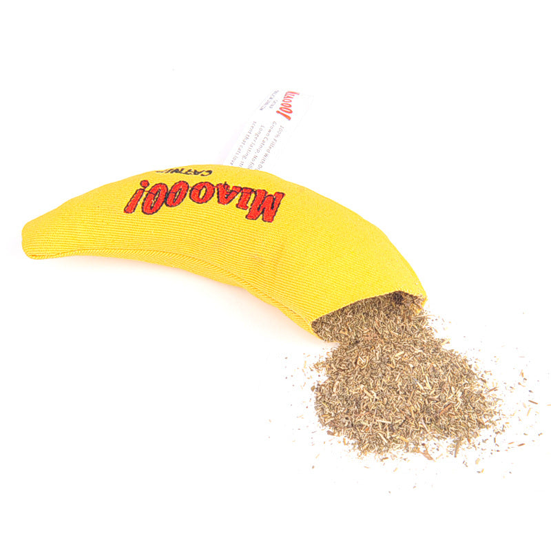 Stimulerande bananleksak för katt med ekologisk kattmynta. Idealisk aktivitetsleksak som främjar lek & glädje.