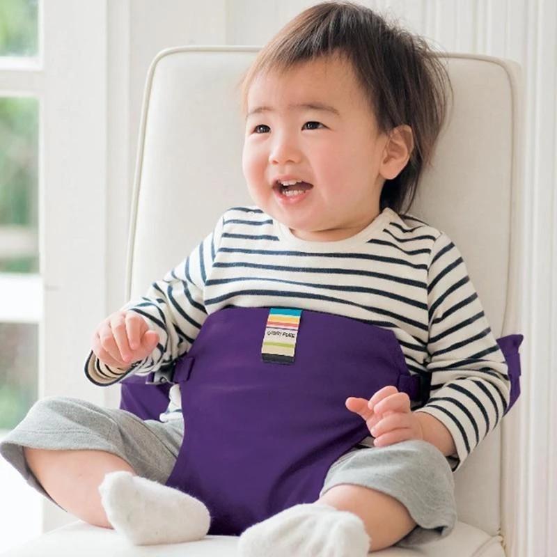 "Bärbar säkerhetssele för babymatstol, justerbara band, idealisk för resor, kompakt design, trygg och säker användning."