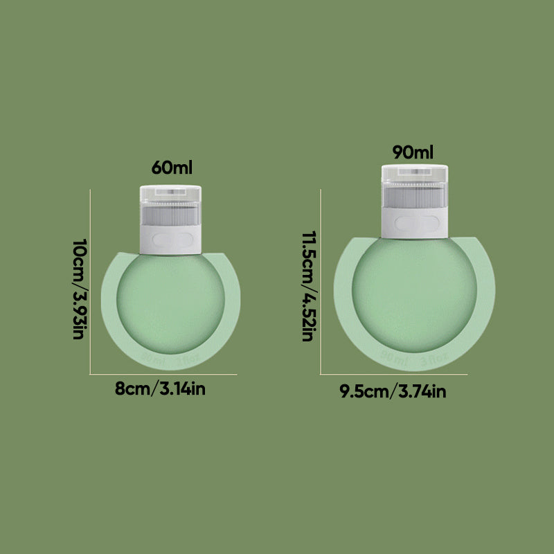 Bärbar silikonflaska för resor med stor öppning, lätt att fylla. Perfekt accessoar för schampo och lotion på resan.