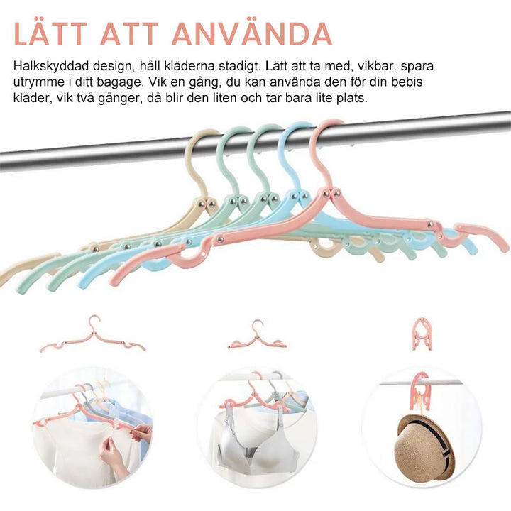 "Bärbar unisex-reshängare med skidsskydd, kompakt design, visas i olika färger, perfekt för resor och förvaring."
