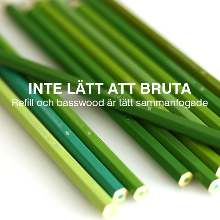 "Bärbart färgpennor set, levande nyanser, trä, mångfärgade pennor, perfekt för konstverk, passar alla åldrar, giftfria."