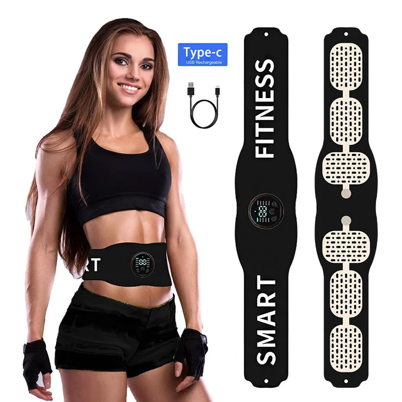 Ergonomiskt EMS bälte för fitness och muskelbyggnad hemma