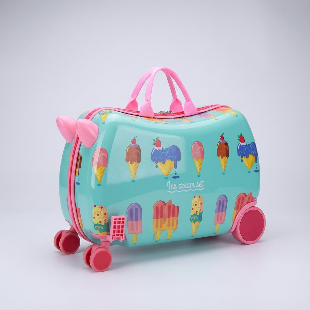 RidePop barnresväska i hårdskal för barn, designad som handbagage. En åkresväska som gör resan till ett äventyr.
