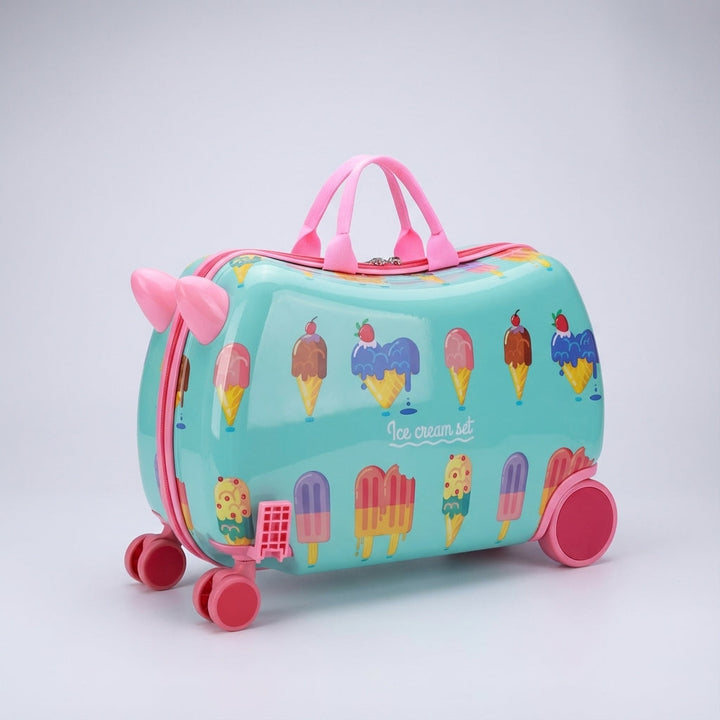 RidePop barnresväska i hårdskal för barn, designad som handbagage. En åkresväska som gör resan till ett äventyr.