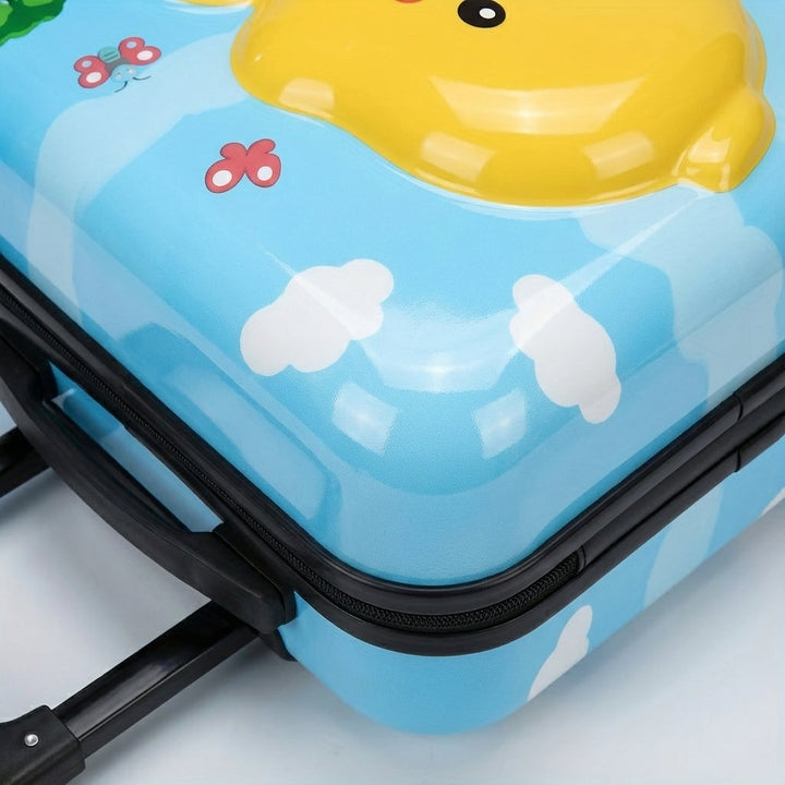 Lekfull barnresväska i kompakt design med hjul. Robust handbagage för barn som älskar att resa och utforska.