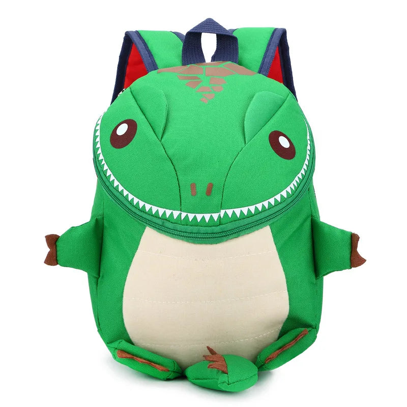 Söt 3D-dinosaurie skolryggsäck för småbarn, lätt att bära och slitstark.