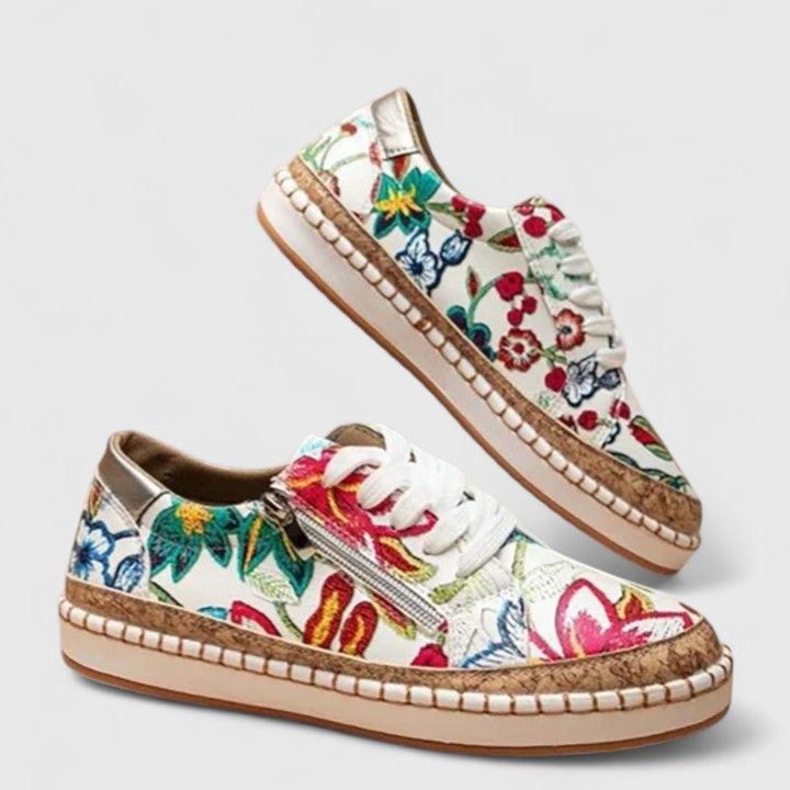 Bekväma damskor med ortopediskt fotvalvsstöd och slip-on design i grått