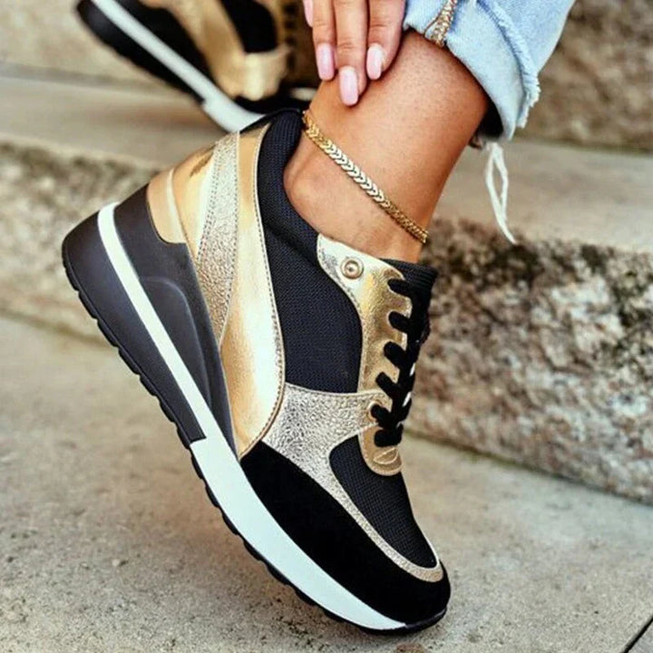 Sköna dam sneakers med hålfotsstöd i profil, perfekta promenadskor för vardagen.