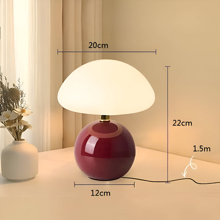 Svamplampa LED för sovrummet, modern bordslampa med Bauhaus-influenser som bidrar till en lugn miljö.