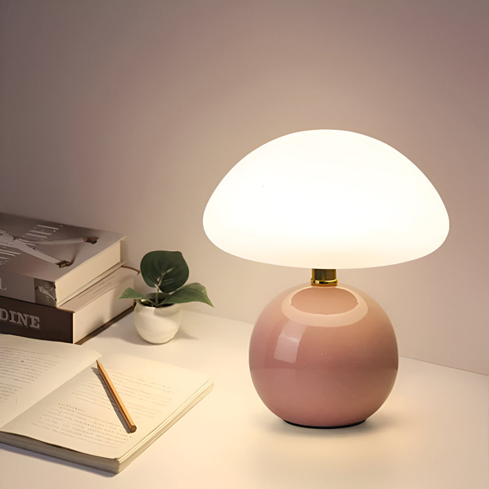 Modern belysning: svamplampa LED bordslampa, energisnål och designad med Bauhaus-känsla.