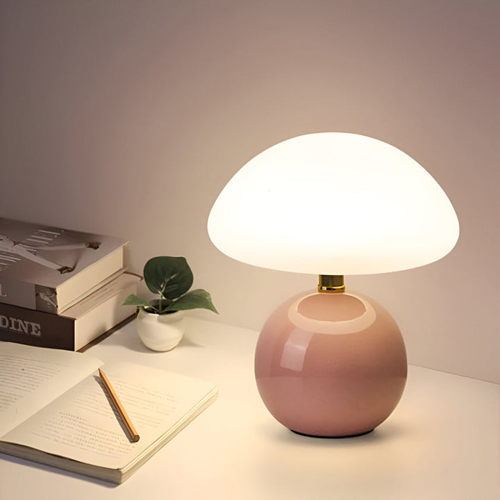 Modern belysning: svamplampa LED bordslampa, energisnål och designad med Bauhaus-känsla.