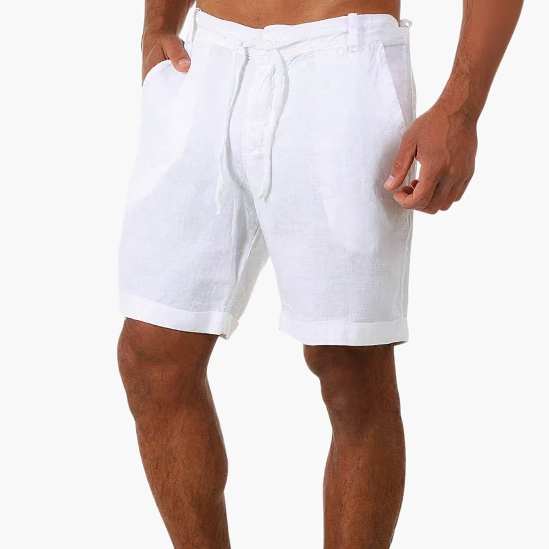 Sommarshorts för herr, perfekta för stranden, staden eller avkoppling. Med justerbar dragsko.