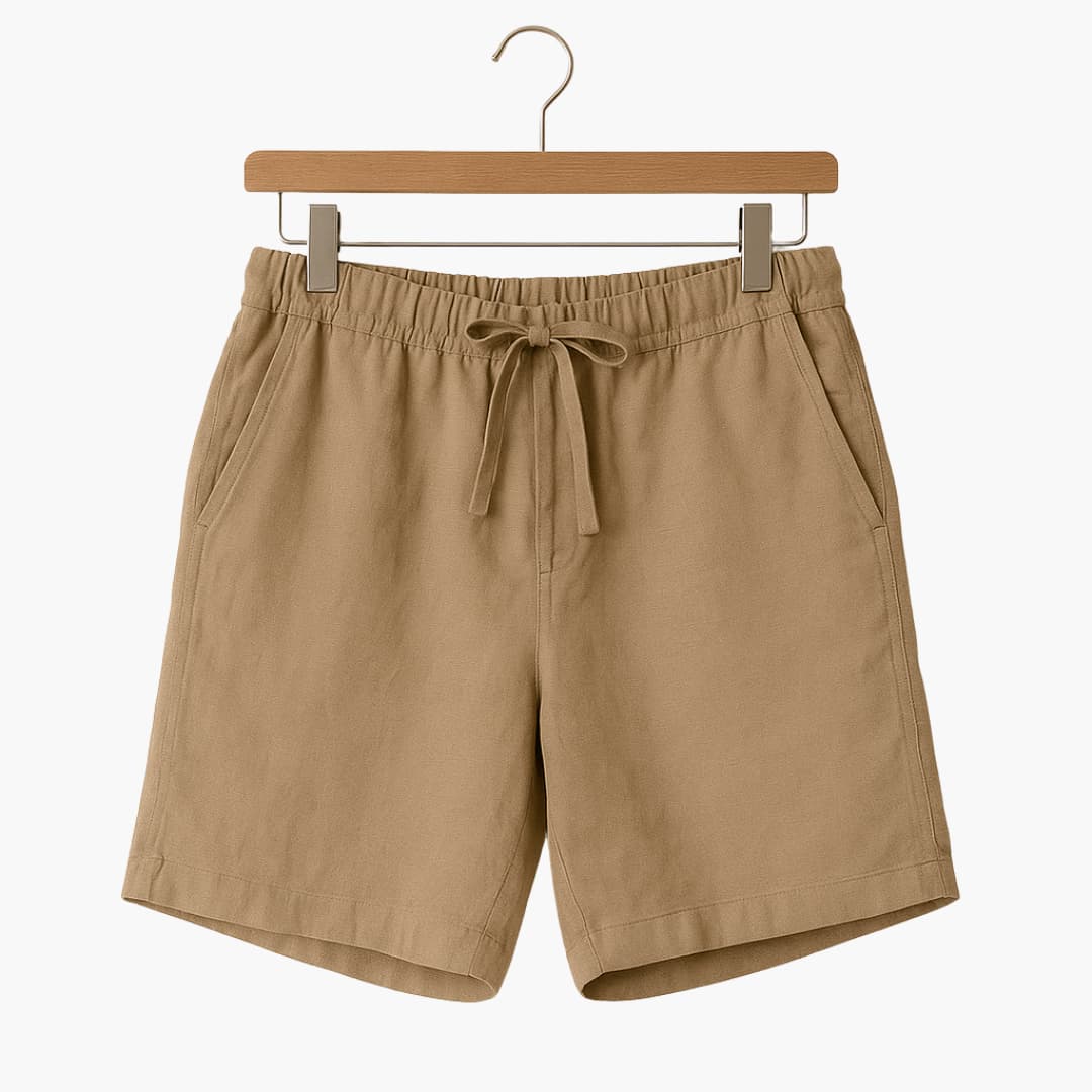 Bekväma herrshorts med elastisk midja och dragsko, perfekta för vardag och fritid.