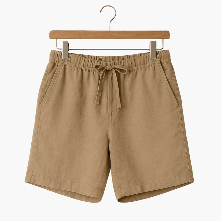 Bekväma herrshorts med elastisk midja och dragsko, perfekta för vardag och fritid.