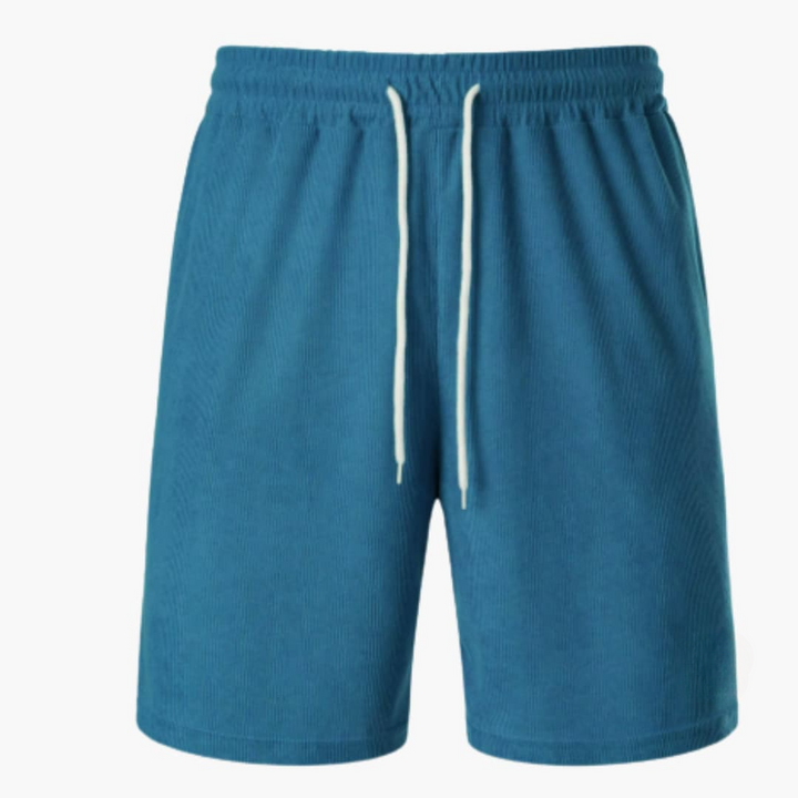 Bekväma herrshorts med ribbad textur, dragsko & fickor, perfekta för sommarstil.