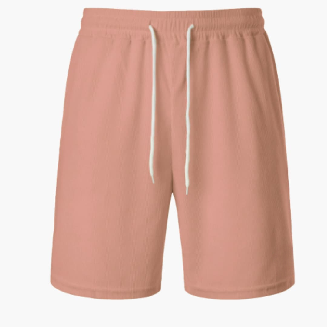 Avslappnade fritidsshorts för herr med ribbad textur, dragsko för bästa komfort & fickor.