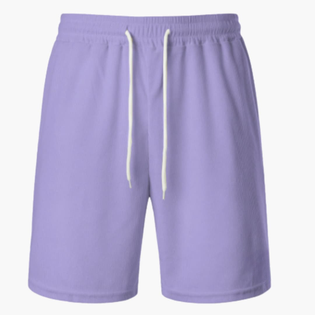 Herrshorts för sommarbruk, med smart ribbad textur & dragsko för en casual look med fickor.