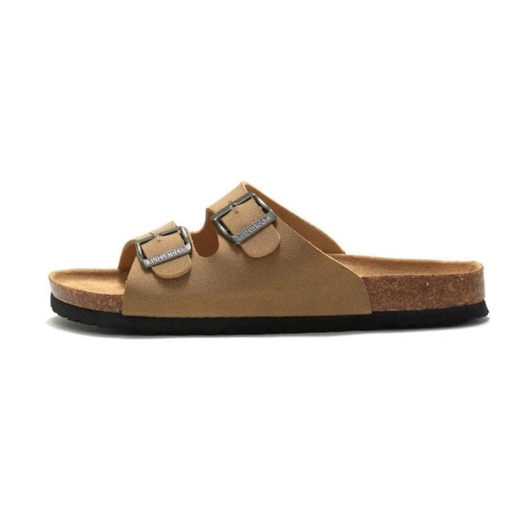 Klassiska svarta unisex sandaler med justerbar rem, bekväma vardagsskor för en stilren sommar.