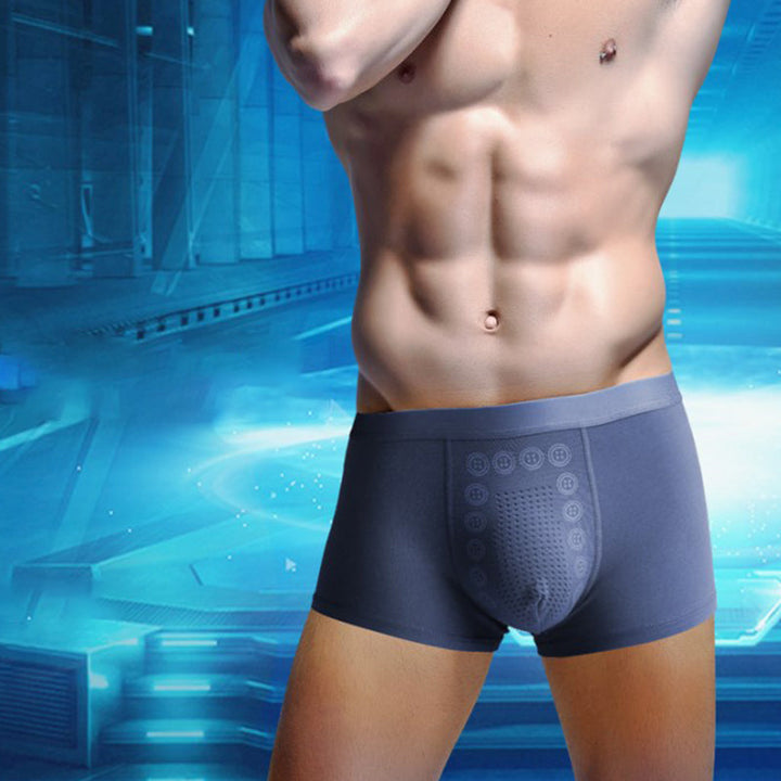 Bekväma antibakteriella boxershorts för män, grafeninfunderad bomull, svart färg, stilfull och funktionell design.