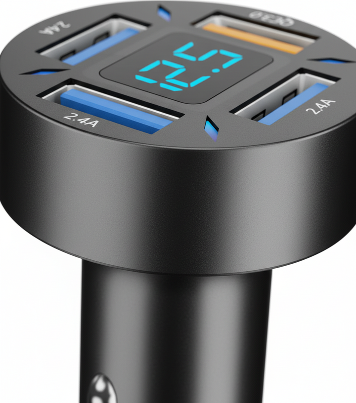 Anslut 66W SpeedCharger billaddare till bilens cigarettuttag för ultimat snabbhet.