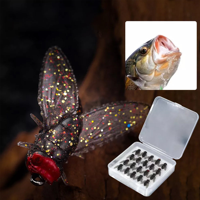 "Bioniskt bete för flugfiske, realistisk insektdesign med levande detaljer, perfekt för fiskeäventyr, 15 mm storlek"
