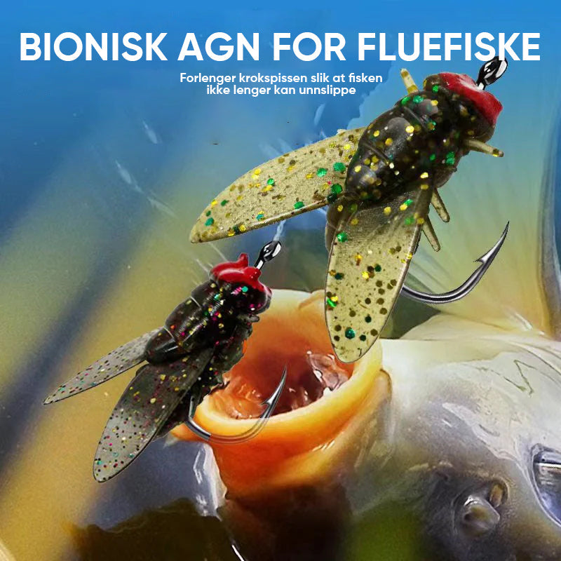 "Bioniskt bete för flugfiske, realistisk insektdesign med levande detaljer, perfekt för fiskeäventyr, 15 mm storlek"