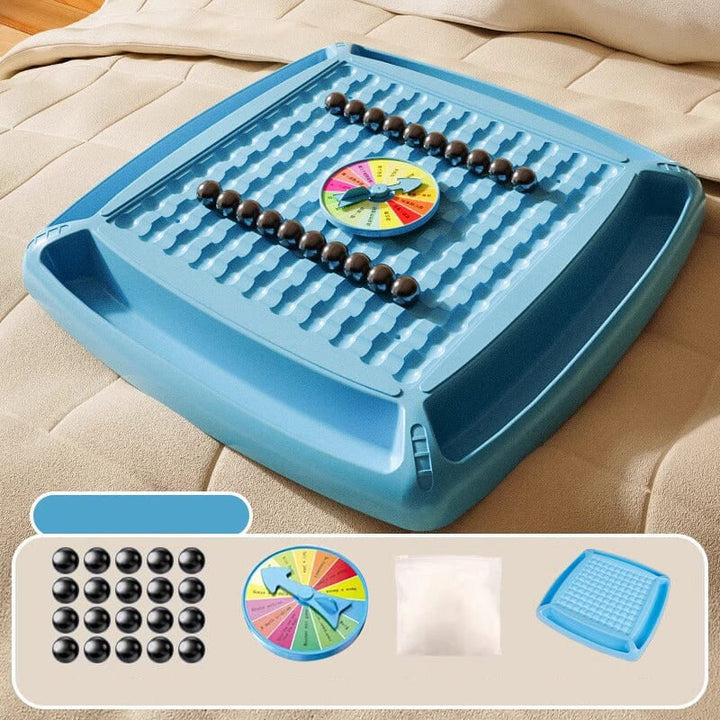 Blå magnetiska schackpjäser för barn, ergonomiska och släta, perfekta för strategisk lek och kognitiv utveckling.