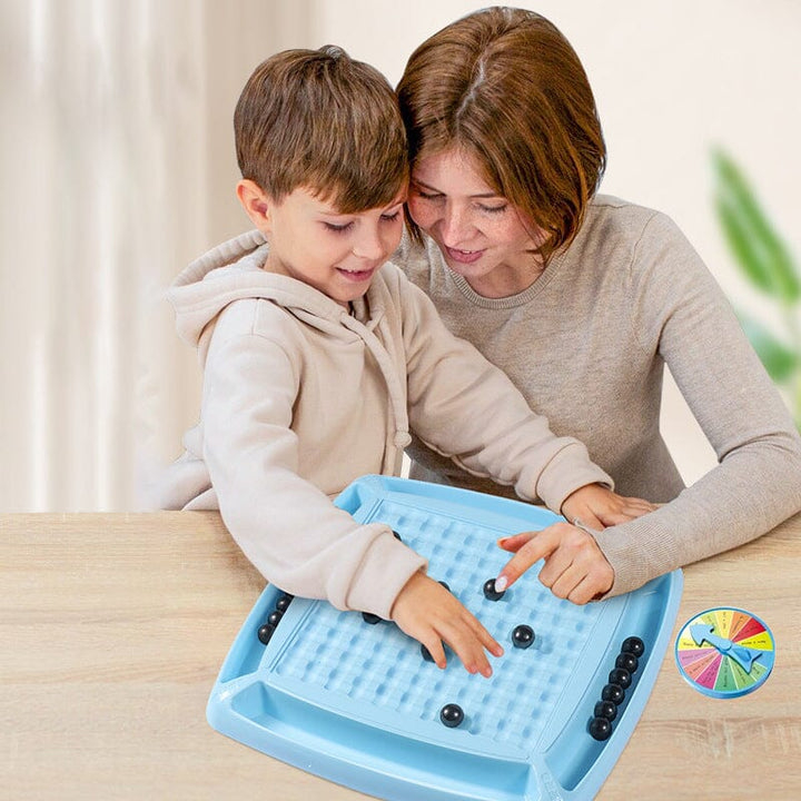 Blå magnetiska schackpjäser för barn, ergonomiska och släta, perfekta för strategisk lek och kognitiv utveckling.