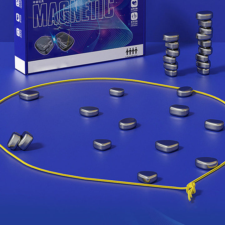 Blå magnetiska schackpjäser för barn, ergonomiska och släta, perfekta för strategisk lek och kognitiv utveckling.